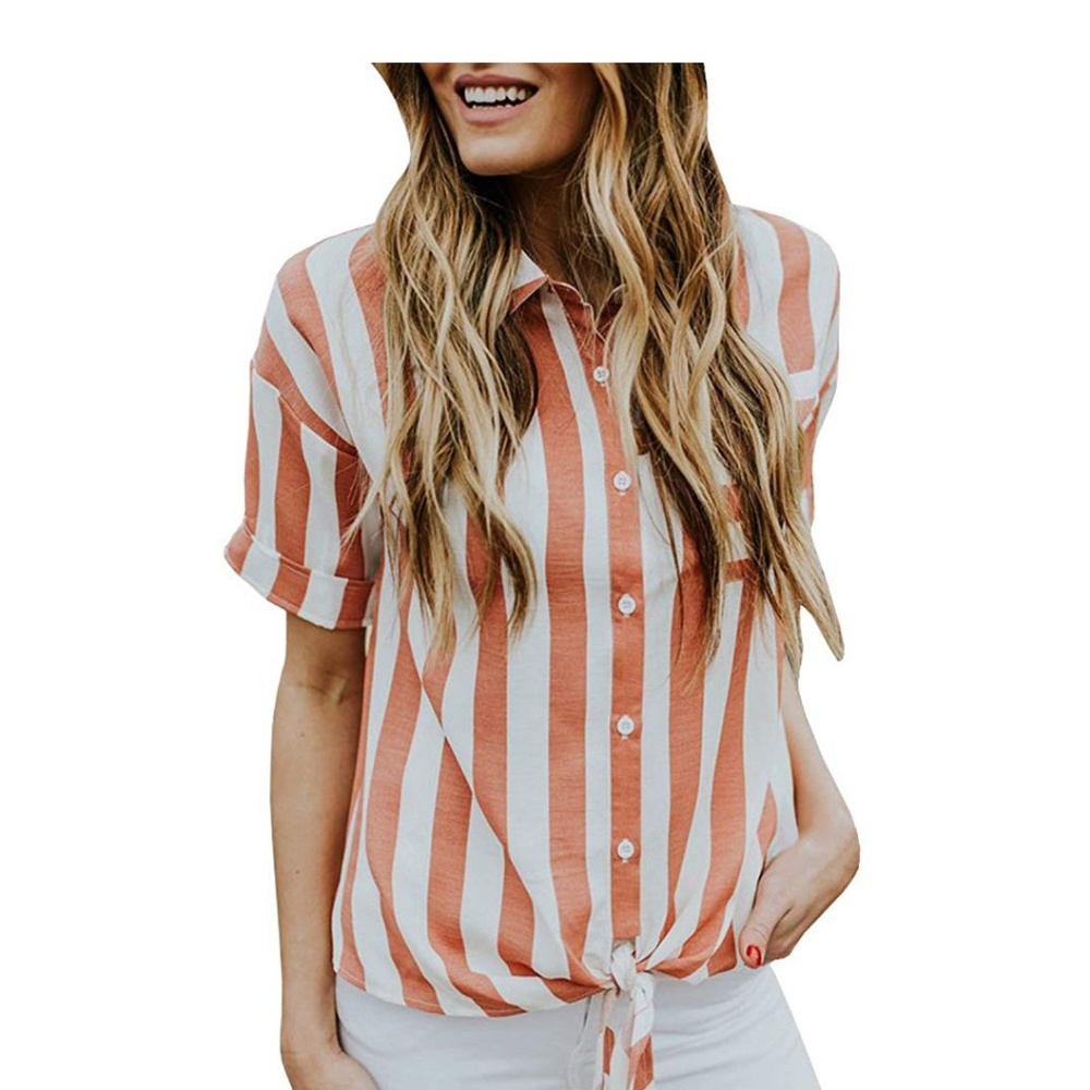 🖤HP🖤 NATALIA Preppy Creamsicle Striped Top - Picture 2 of 5